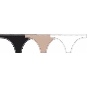 Calvin Klein dames thong (3-pack), string, wit, zwart, beige -  Maat: XS