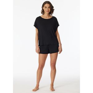 SCHIESSER Sensual Premium shortamaset, dames shortama modal kant zwart