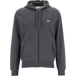 Lacoste heren hoodie sweatsvest, met rits, antraciet grijs -  Maat: XL