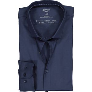 OLYMP No. 6 super slim fit overhemd 24/7, marine blauw tricot 42