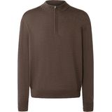 MAERZ Classic Fit heren schipperstrui wol, donkerbruin