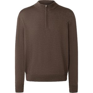 MAERZ Classic Fit heren schipperstrui wol, donkerbruin