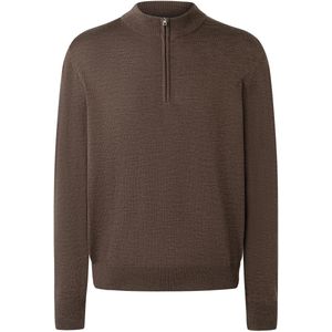 MAERZ Classic Fit heren schipperstrui wol, donkerbruin