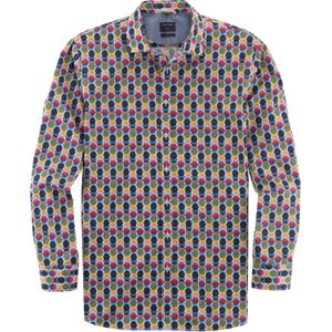 OLYMP Casual modern fit overhemd, popeline, blauw dessin