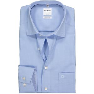 OLYMP Luxor comfort fit overhemd, lichtblauw met wit geruit (contrast) 50