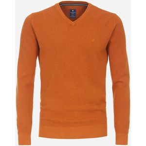 Redmond heren trui katoen, V-hals, geel (middeldik) -  Maat: 4XL