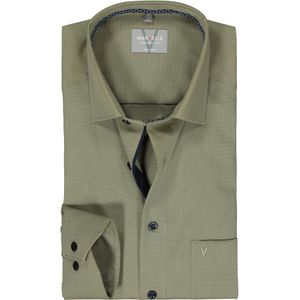 MARVELIS comfort fit overhemd, structuur, olijfgroen