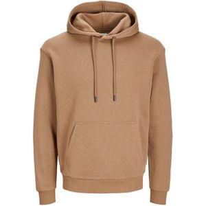 JACK & JONES Bradley sweat hood regular fit, heren hoodie katoenmengsel met capuchon, camel bruin