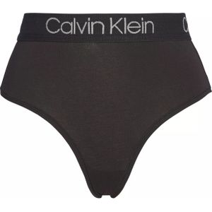 Calvin Klein dames high waist thong (1-pack), string met hoge taille, zwart -  Maat: M