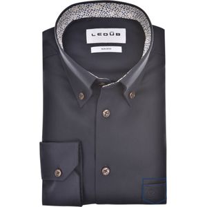 Ledub modern fit overhemd, mouwlengte 72 cm, popeline, donkerblauw