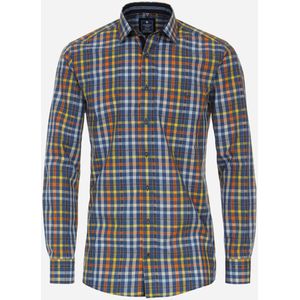 3 voor 99 | Redmond modern fit overhemd, popeline, blauw geruit 43/44