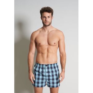 TOM TAILOR heren boxershorts geweven wijd model met gulp (1-pack), middengroen geruit