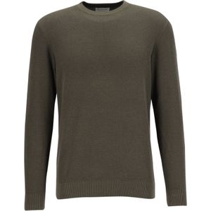 Michaelis - Heren Trui - Olijfgroen - Slim Fit - Katoenmengsel