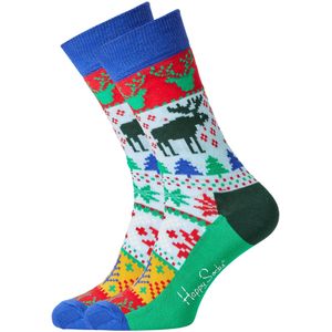 Happy Socks - Happy Holiday - Kerstsokken - Blauw Multi - Unisex