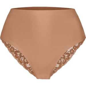 TEN CATE Secrets Lace women high waist brazilian met kant (1-pack), dames slip hoge taille, hazelnoot -  Maat: M