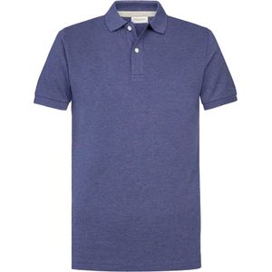 Profuomo slim fit heren polo, jeans blauw -  Maat: XL