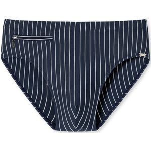 SCHIESSER Nautical Casual heren badkleding, zwemslip met ritsvak tricot gerecycled stroken admiraal -  Maat: XXL