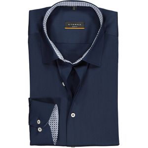 ETERNA slim fit performance overhemd, mouwlengte 72 cm, superstretch lyocell, donkerblauw (contrast) 39