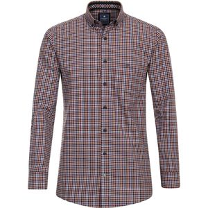 3 voor 99 | Redmond modern fit overhemd, twill, rood, wit, blauw geruit