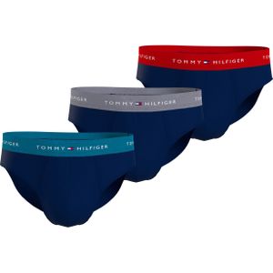 Tommy Hilfiger slips (3-pack), heren slips zonder gulp, blauw met gekleurde tailleband -  Maat: S