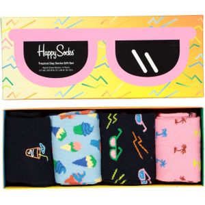 Happy Socks Tropical Day Socks Gift Set (4-pack), kleurige tropische voetenpret - Unisex - Maat: 36-40