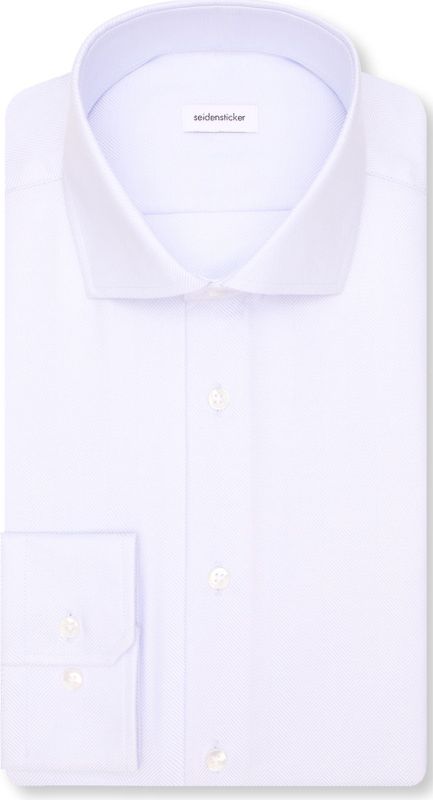 Seidensticker - Businessoverhemd - Zwart - Slim 1/1 Kentkraag - Visgraat