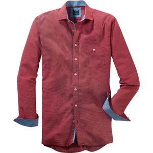 OLYMP Casual modern fit overhemd, structuur, rood dessin