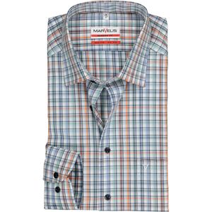 MARVELIS modern fit overhemd, popeline, wit met groen, blauw en oranje geruit 42