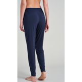 SCHIESSER Mix+Relax loungebroek lang, dames loungebroek lang modal boordjes blauw