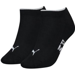 Puma Placed Logo Sneaker (2-pack), dames enkelsokken, zwart dessin -  Maat: 39-42