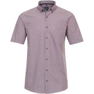 3 voor 99 | Redmond modern fit overhemd, korte mouw, seersucker, rood geruit