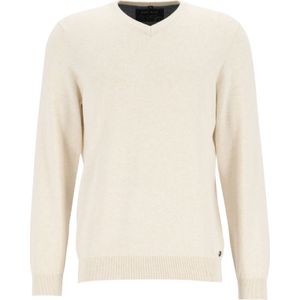 MARVELIS modern fit trui katoen, V-hals, ecru