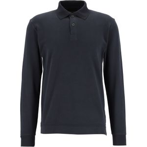 Marc O'Polo regular fit polo lange mouw, heren poloshirt, donkerblauw -  Maat: L