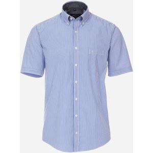 CASA MODA Sport casual fit overhemd, korte mouw, popeline, blauw gestreept 49/50