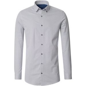 VENTI - Body Fit Overhemd - Bruin Dessin - Strijkvriendelijk