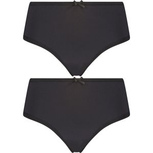 RJ Bodywear Pure Color dames extra comfort string (2-pack), zwart -  Maat: 4XL