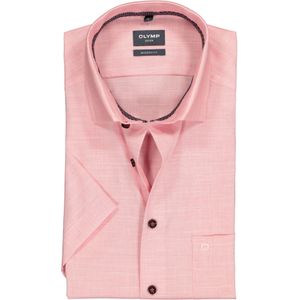 OLYMP modern fit overhemd, korte mouw, structuur, roze (contrast)