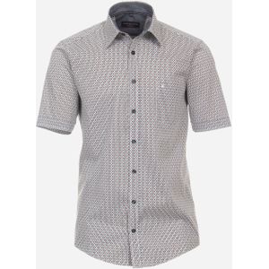 CASA MODA Sport casual fit overhemd, korte mouw, popeline, blauw dessin