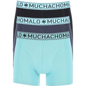 Muchachomalo heren boxershorts (3-pack), heren boxers normale lengte Solid, lichtgroen, donkergroen, zwart -  Maat: S