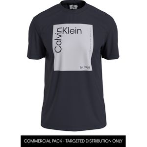 Calvin Klein Square Logo T-shirt, heren T-shirt korte mouw O-hals, blauw -  Maat: 3XL