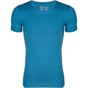 RJ Bodywear Pure Color, T-shirt V-hals, petrol microfiber -  Maat: L