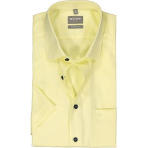 OLYMP comfort fit overhemd, korte mouw, structuur, citroengeel 44