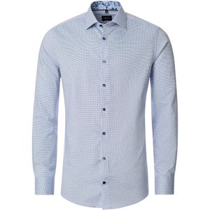 VENTI - Modern Fit - Overhemd - Blauw - Dobby