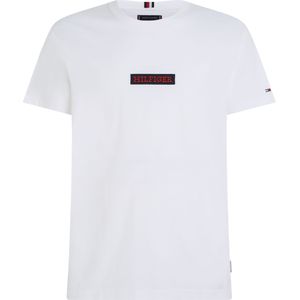 Tommy Hilfiger Monotype Box Tee, heren T-shirt korte mouw O-hals, wit -  Maat: XXL