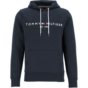 Tommy Hilfiger Core Tommy logo hoody, regular fit heren sweathoodie, donkerblauw -  Maat: XL
