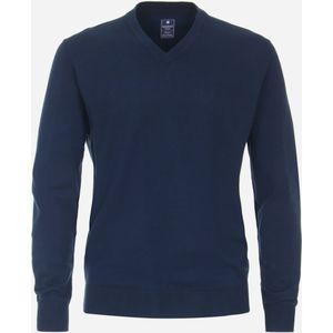 Redmond heren trui katoen, V-hals, blauw (middeldik)