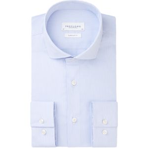 Profuomo super slim fit heren overhemd, popeline, blauw gestreept