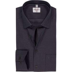MARVELIS - Modern Fit - Overhemd - Zwart - Structuur