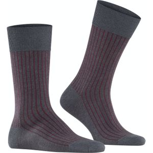 FALKE Oxford Stripe herensokken, antraciet (anthracite mel.)