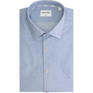 Calvin Klein slim fit overhemd, 3tone Linear Pattern Slim Shirt, lichtblauw 38